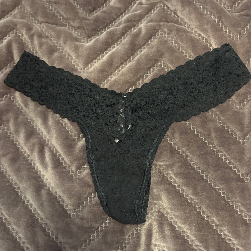 Victoria's Secret Black Lace Thong